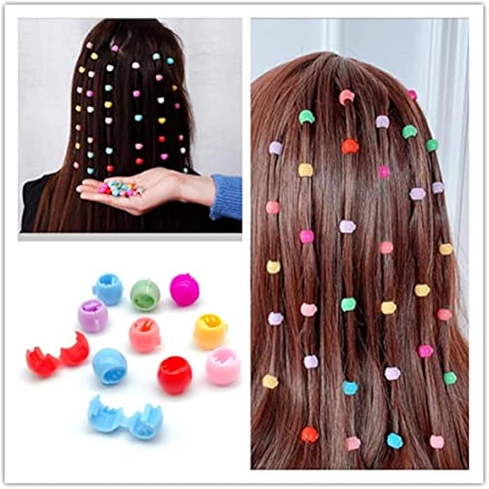 MLOLM 100 Mini Claw Hair Clips Rainbow Mini Hair Clip Tiny Plastic Plastic Hair Claws Hair Braids Maker Beads Head wear Hair Accessories for Kids Girls Women - Image 4